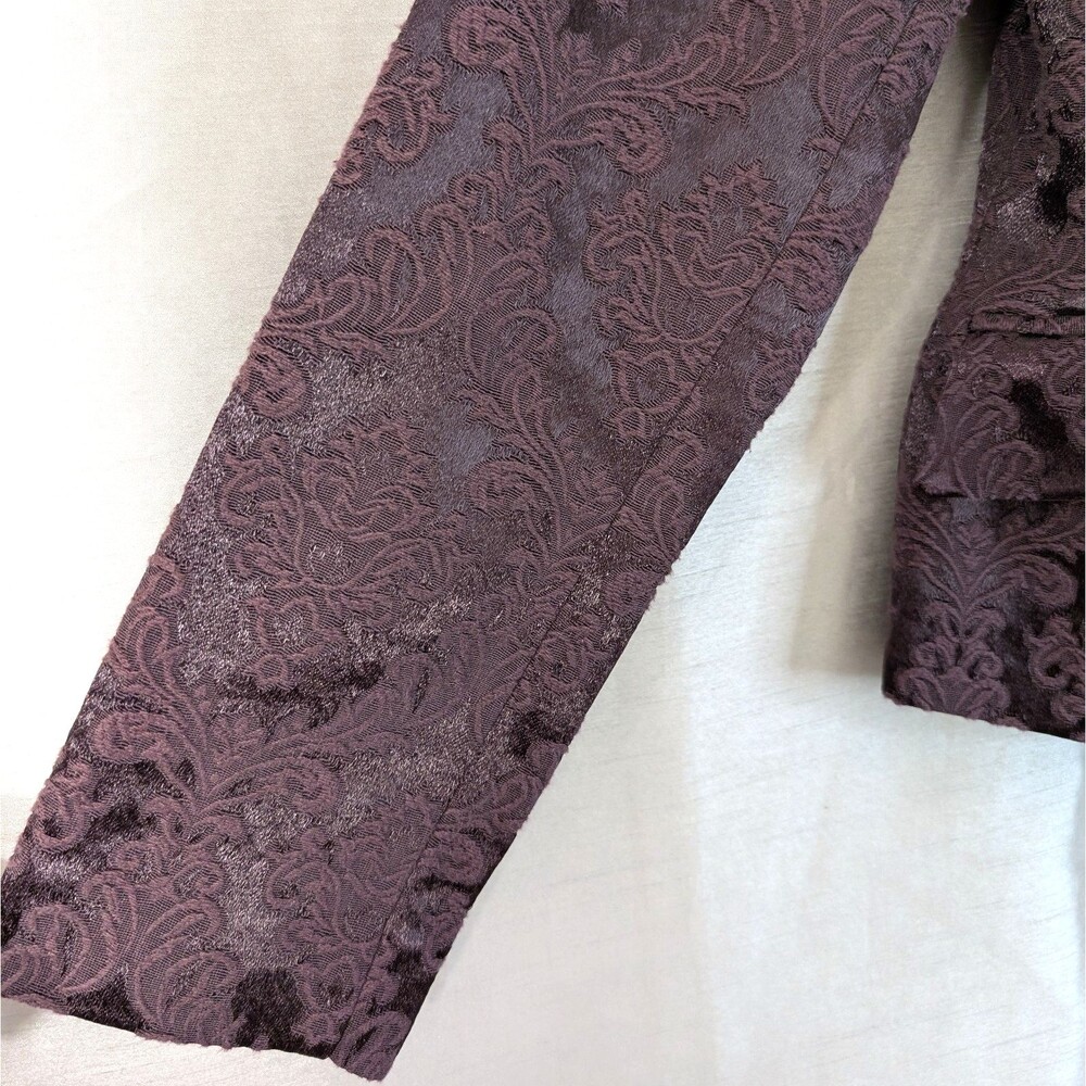 Apostrophe Women's Size 4 Brocade Satin Blazer Purple Whimsygoth Day to Evening - Picture 13 of 16